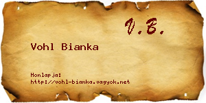 Vohl Bianka névjegykártya